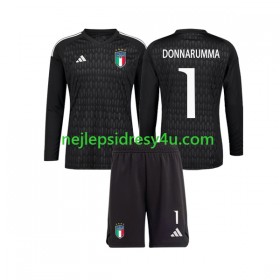 Fotbalový Dres Itálie Donnarumma 1 Brankářské Dětské Venkovní 2023 Dlouhý Rukáv